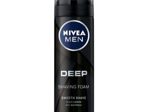 Nivea Men Deep Shaving Foam Black Carbon Προστατευτικός Αφρός Ξυρίσματος με Άνθρακα, Κατά των Βακτηρίων 200ml