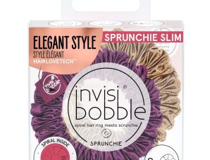 Invisibobble Sprunchie Slim The Snuggle is Real Hair Ring Υφασμάτινα Λαστιχάκια Μαλλιών για Απόλυτο Κράτημα & Στυλ με Σατέν Υφή 2 Τεμάχια