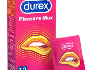 Durex Pleasure Max with Dots & Ribs Προφυλακτικά με Κουκίδες & Ραβδώσεις για Μεγαλύτερη Απόλαυση 12 Τεμάχια