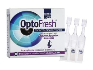 Intermed Optofresh Drops Οφθαλμικές Σταγόνες για τον Καθαρισμό & την Ανακούφιση των Ξηρών & Ερεθισμένων Ματιών 10×0,5ml
