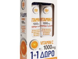 Quest Πακέτο Προσφοράς Vitamin C 1000mg Συμπλήρωμα Διατροφής για την Καλή Λειτουργία του Ανοσοποιητικού 2×20 Effer.tabs 1+1 Δώρο