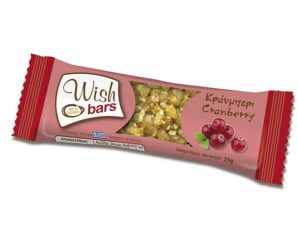 Wish Bars Cereals & Cranberry Μπάρα Υγιεινής Διατροφής Χωρίς Ζάχαρη με Δημητριακά & Κράνμπερι 25g