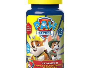 Nickelodeon Paw Patrol Vitamin D Chewables Συμπλήρωμα Διατροφής Βιταμίνης D για Παιδιά 3-7 Ετών με Γεύση Μήλο & Φραγκοστάφυλλο 60 Chew.tabs