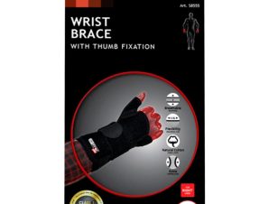 Dr. Frei Wrist Brace with Thumb Fixation Νάρθηκας Καρπού με Στήριξη στον Αντίχειρα Μαύρο One Size 1 Τεμάχιο – Δεξί