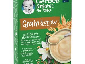 Gerber Organic Grain & Grow Infant Cereals with Wheat Oat & Vanilla Flavor 6m+ Βιολογικά Βρεφικά Δημητριακά με Σιτάρι, Βρώμη & Γεύση Βανίλιας από 6 Μηνών 200g