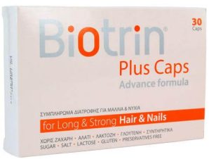 Biotrin Plus Caps Συμπλήρωμα Διατροφής για την Καλή Υγεία των Μαλλιών & των Νυχιών 30Caps