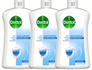 Dettol Πακέτο Προσφοράς Liquid Soap Chamomile Refill Ανταλλακτικό, Αντιβακτηριδιακό, Υγρό Κρεμοσάπουνο Χεριών με Χαμομήλι 3x750ml