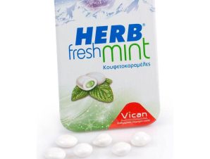 Vican Herb Fresh Mints Καραμέλες Ενάντια Στην Κακοσμία Του Στόματος Με Δυόσμο & Φυσικό Άρωμα Μέντας 6005 20gr