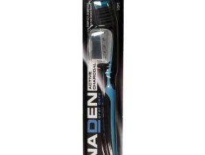 Inaden Active Charcoal Soft Toothbrush Μαλακή Οδοντόβουρτσα για Λεύκανση με Ίνες Ενεργού Άνθρακα 1 Τεμάχιο – Μπλε